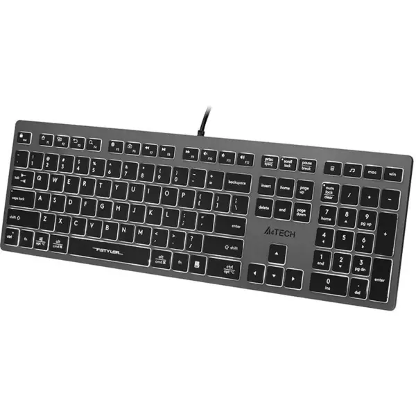 A4tech Tastatura A4Tech, Fstyler FX60H (iluminare din spate alba), Negru-Gri
