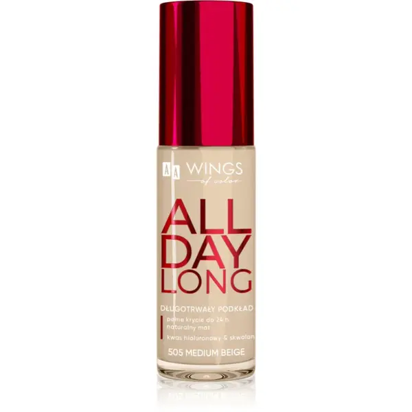 AA Wings of Color All Day Long Long Lasting Foundation machiaj persistent culoare 505 Medium Beige 30 ml
