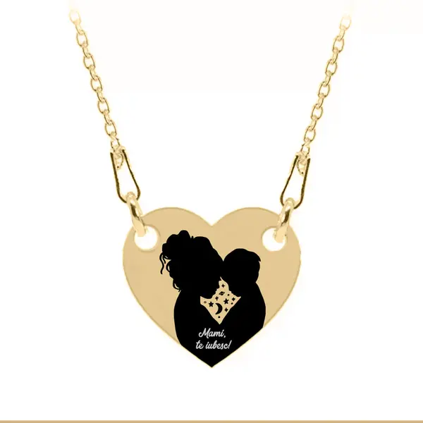 Abby - Colier personalizat mama si copilul iubire infinita din argint 925 placat cu aur galben 24K