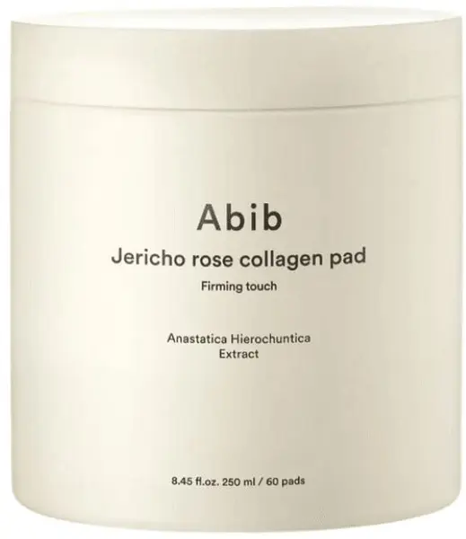 Abib Dischete demachiante din bumbac pentru față cu colagen vegan și extract de trandafir Jericho, 60 buc