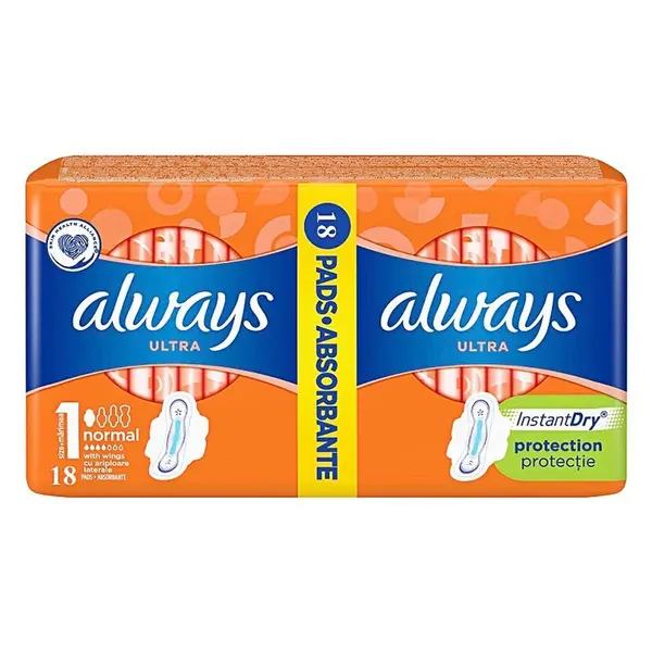 Absorbante Always Ultra Normal Plus, 18 Bucati