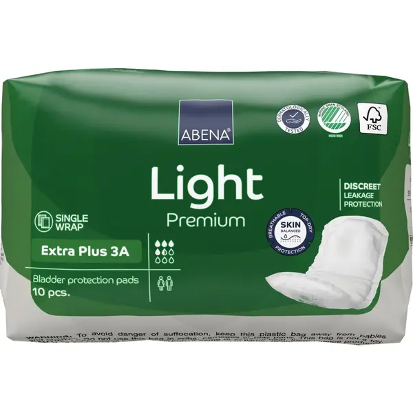 Absorbante anatomice incontinenta moderata Premium Extra Plus 3A cu absorbtie 650ml, 10 bucati, Abena