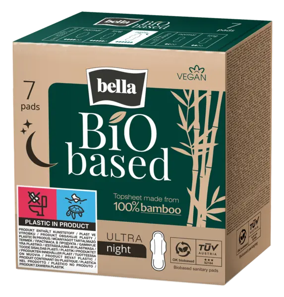 Absorbante Bio Based Night, 7 bucati, Bella