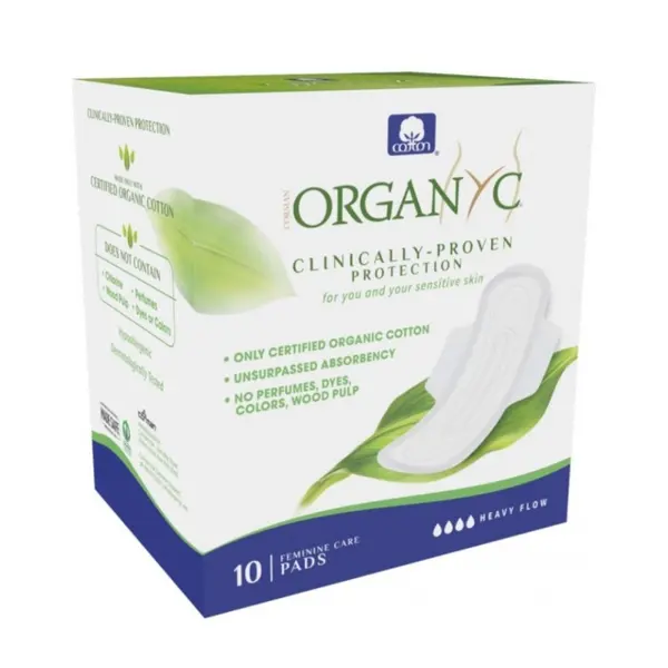 Absorbante Intime din Bumbac Organic pentru Noapte, 10 Buc, Organyc Bio