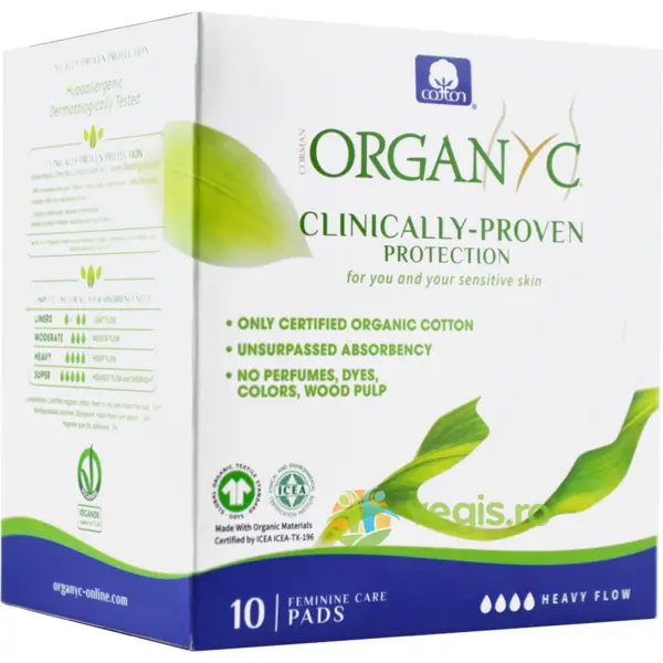 Absorbante Intime din Bumbac Organic pentru Noapte 10buc