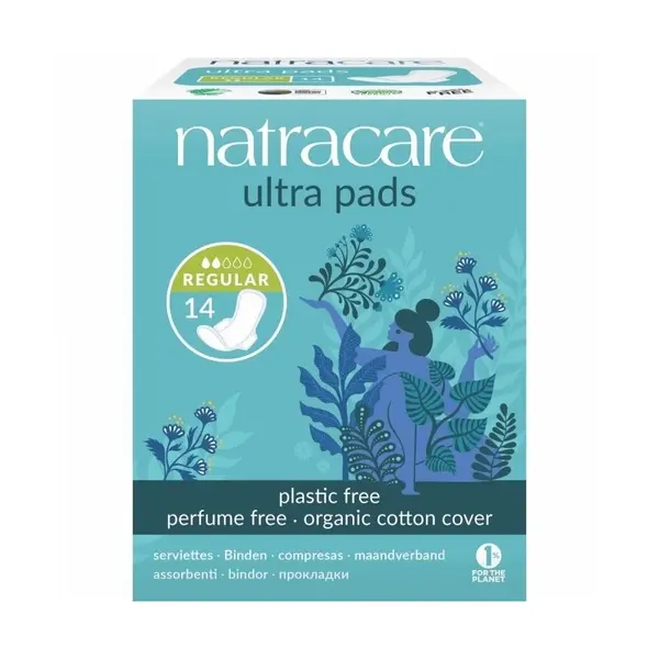 Absorbante normal cu aripioare cu strat de bumbac organic, Natracare