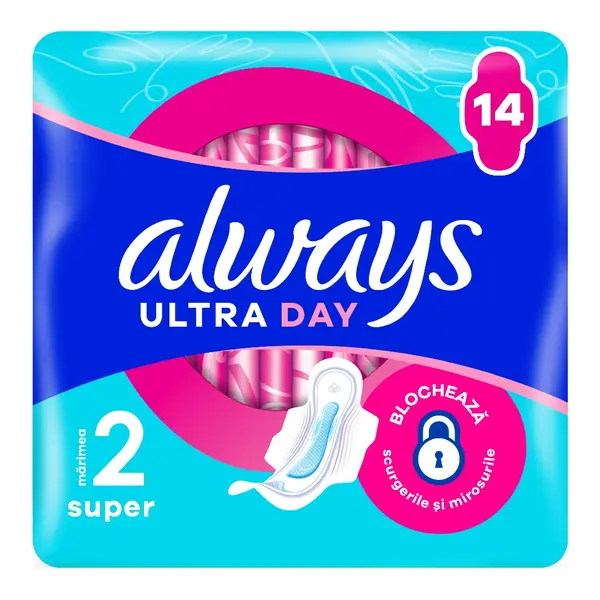 Absorbante Ultra Day Super, marimea 2, 14 bucati, Always