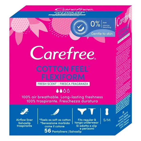 Absorbante Zilnice Carefree Panty Liners Flexiform, 56 Bucati