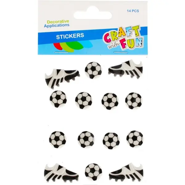 Abtibilduri din spuma tematica fotbal, 2.5-4 cm, set 14 bucati
