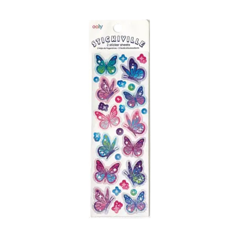 Abtibilduri holografice cu sclipici Stickiville Butterflies