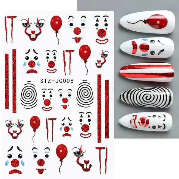 Abtibilduri unghii Marquise, STICKER95, Clown