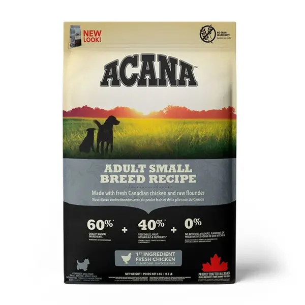 ACANA Heritage Adult Small Breed, hrană uscată fără cereale câini, 6kg 2kg