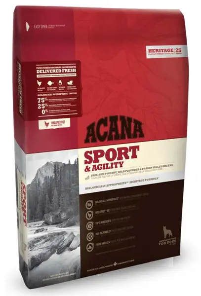 ACANA Heritage Sport & Agility, hrană uscată pentru câini, 11,4kg