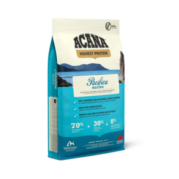ACANA Highest Protein Pacifica, XS-XL, Hering și Macrou, hrană uscată fără cereale câini, 2kg