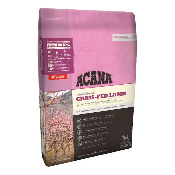 ACANA Singles Grass-Fed Lamb, Miel și Mere, hrană uscată monoproteică fără cereale câini 2kg