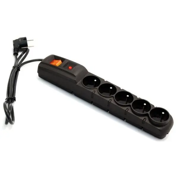 Acar Prelungitor cu 5 prize, Acar, 5 m, Negru