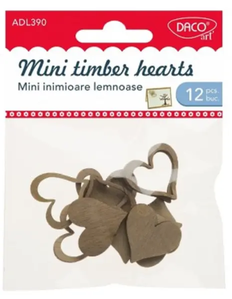 Accesorii craft - Mini-inimi lemnoase | Daco