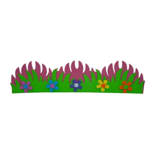 Accesorii decorative , hartie gumata iarba cu flori, 3 mm, 50 cm,diverse culori