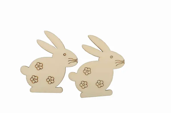 Accesorii pentru activitati crafts,lemn,iepuri,8 cm,5 bucati set