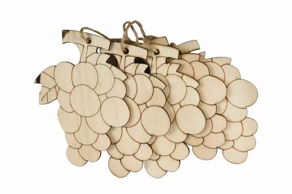 Accesorii pentru activitati crafts pirogravura lemn,strugure,7x7cm,5 bucati set