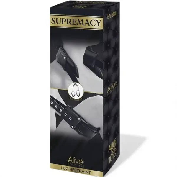 Accesoriu BDSM Alive Supremacy, sistem reglabil de imobilizare pentru gât și picioare, rezistent la apă, negru, 36 cm
