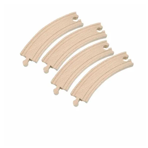 Accesoriu feroviar din lemn Woody - Sine curbate, 4 bucati x 17 cm