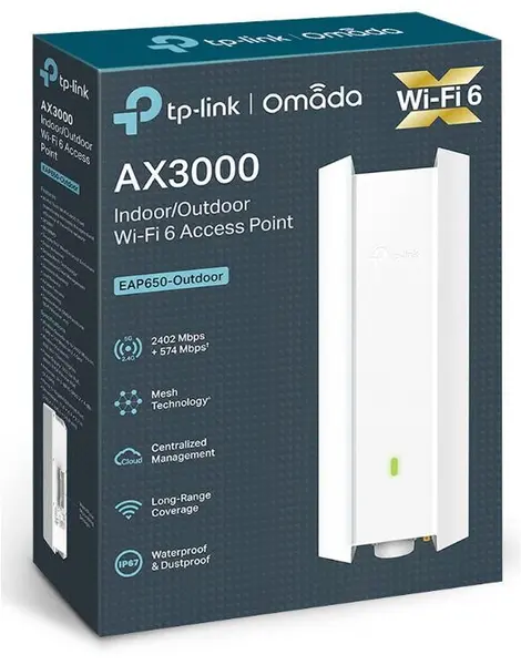 Access Point TP-Link WiFi 6 5GHz AX 3000 PoE - EAP650-OUTDOOR