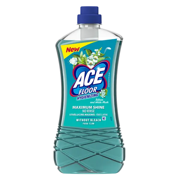 Ace Detergent pardoseli, 1 L, Talc si Mosc alb