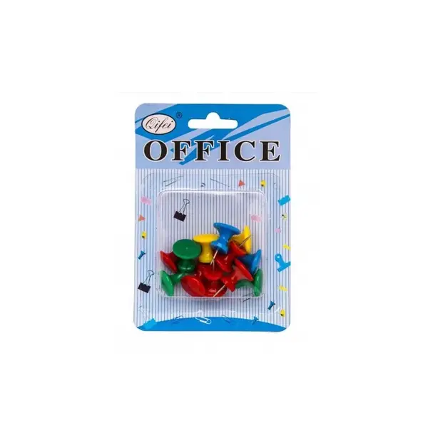 Ace panou pluta Office Cover P-5032, metalice, mari, diverse culori, blister 12 bucati
