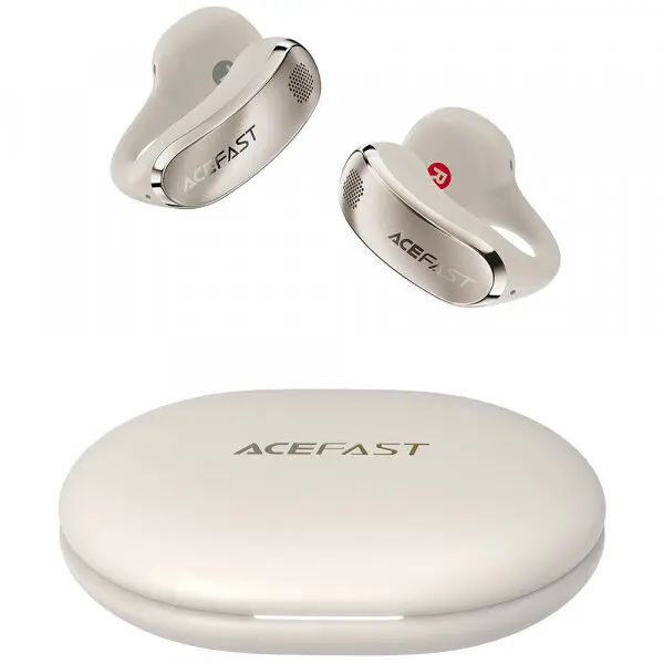 AceFast Casti wireless open-ear OWS, Bluetooth 5.4, dual microfon cu reducere zgomot, IP55, autonomie 28 ore, USB-C, Acefast Aceclip Pro, Auriu