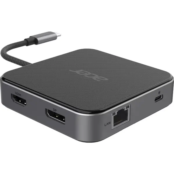 Acer Hub USB-C Acer 7-in-1 USB4 8K Multi Display Hub, HDMI, DisplayPort, RJ-45, Audio 3.5mm