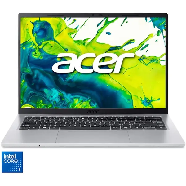Acer Laptop Acer Aspire Go 14 AG14-72P-77ZS, Procesor Intel® Core™ 7 150U, Display 14 WUXGA IPS 120Hz, RAM 16GB DDR4, 512GB SSD, Placa video Intel® Graphics, NO OS, Silver