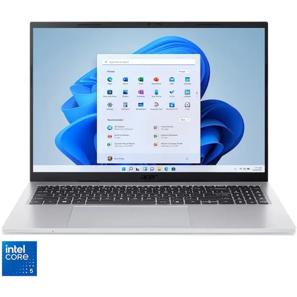 Acer Laptop Acer Aspire Go 16 AG16-71P-566Q, Procesor Intel® Core™ 5 120U, Display 15.6 WUXGA IPS 120Hz, RAM 16GB DDR5, 512GB SSD, Placa grafica Intel® Graphics, Windows 11 Home, Silver