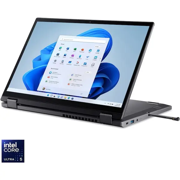 Acer Laptop Acer Aspire Spin 14 ASP14-52MTN-55MD, Procesor Intel® Core™ Ultra 5 115U, 14 WUXGA (1920x1200), IPS, Touch, Memorie RAM 16GB LPDDR5X, Capacitate 1TB SSD, Placa video integrata Intel® Graphics, Windows 11 Home, Steel Gray (INT Keyboard)