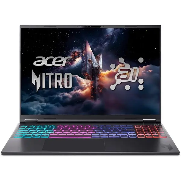 Acer Laptop Acer Nitro 16S AI, AMD Ryzen AI 9 365, 16 inch, RAM 16 GB, SSD 1 TB, RTX 5070 Ti, Fara sistem de operare, Negru