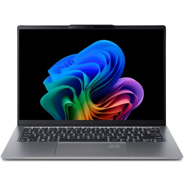 Acer Laptop Acer Swift Go 14 AI OLED SFG14-64-R6AX, Procesor AMD Ryzen™ AI 5 340, Display 14 WUXGA (1920x1200), OLED, Memorie RAM 16GB LPDDR5x, Capacitate 512GB SSD, Placa video integrata AMD Radeon™ 840M, Windows 11 Home, Sparkly Silver (INT Keyboard)