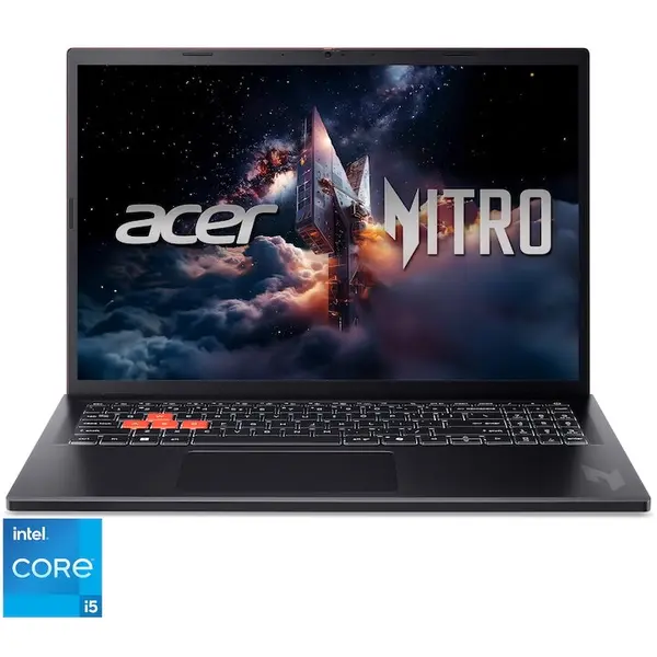 Acer Laptop Gaming Acer Nitro Lite 16 NL16-71G-57M9 cu procesor Intel® Core™ i5-13420H up to 4.7GHz, 16'', WUXGA, IPS, 165Hz, 16GB DDR5 RAM, 512GB SSD, NVIDIA® GeForce RTX™ 3050 6GB GDDR6, No OS, Shale Black