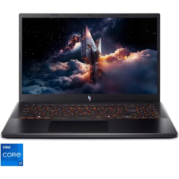 Acer Laptop Gaming Acer Nitro V 15 ANV15-52, Display 15.6 FHD 1920x1080, IPS, Procesor Intel® Core™ i7-13620H, Memorie RAM 16GB DDR4, Capacitate de stocare 1TB SSD, Placa video dedicata GeForce RTX 5060 8GB, No OS, Negru (INT Keyboard)