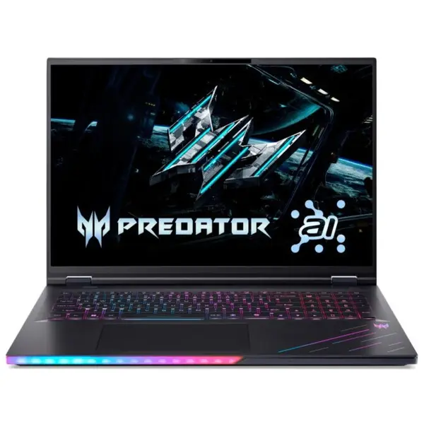 Acer Laptop Gaming Acer Predator Helios18 AI PH18-73, 18 WQXGA, Intel Core Ultra 9 275HX, 32GB DDR5, 1TB, NVIDIA GeForce RTX 5080, Free DOS, Negru (INT Keyboard)