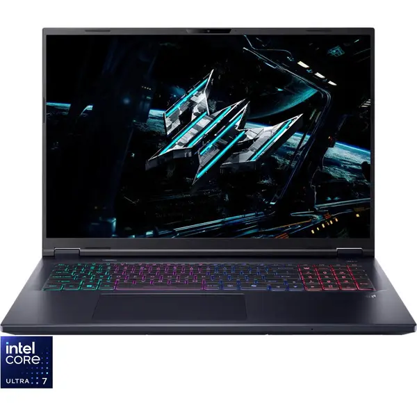 Acer Laptop pentru gaming Acer Predator Helios Neo 18 AI PHN18-72, Display 18'' WQXGA 2560x1600, IPS, Procesor Intel® Core™ Ultra 7 255HX, Memorie RAM 32GB DDR5, Capacitate de stocare 1TB SSD, Placa video dedicata nVidia GeForce RTX 5070 8GB GDDR7, Negru