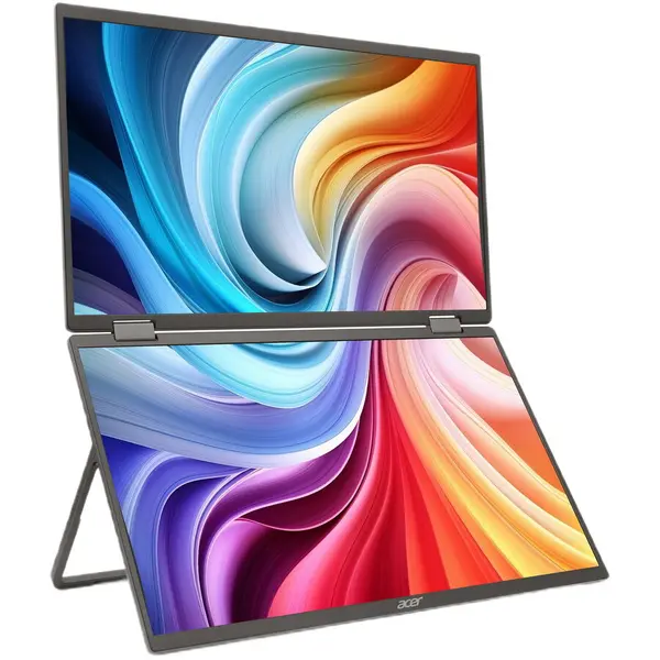 Acer Monitor portabil dublu IPS LED Acer 15.6 PD163Qbmiuux, Full HD (1920 x 1080), HDMI, Negru