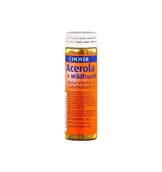 Acerola si fructe de padure Tablete masticabile Bio, 60 de tablete Hoyer