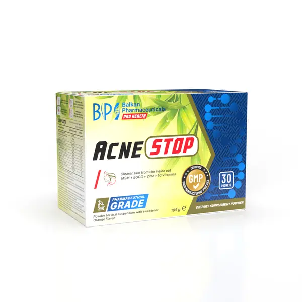 Acne Stop, Supliment pentru Ten Acneic și Sănătatea Pielii, 30 Plicuri