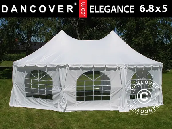 Acoperis pavilion - cort, 8 colturi 6.8 x 5.0 m - alb