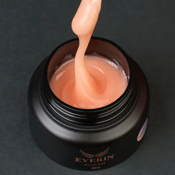 Acryl Gel Everin 30g – Butter Cream | Gel Acrilic Bej-Piersică pentru Extensii și Întăriri