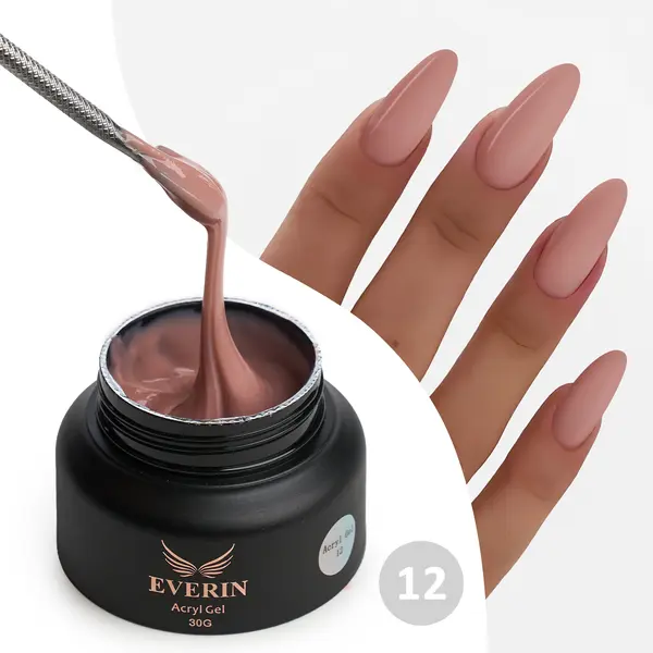 Acryl Gel Everin 30gr – Nude 12 | Polygel Profesional TPO Free