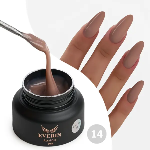 Acryl Gel Everin 30gr Nude 14 TPO Free - Polygel Cappuccino Nude