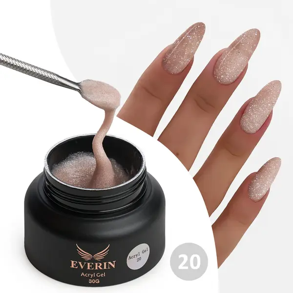 Acryl Gel Everin 30gr – Shimmer 20 | Polygel Profesional TPO Free