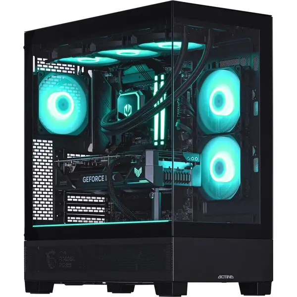 Actina Desktop PC Actina Midi Tower, Intel i5-14600KF 14 C / 20 T, 2.6 GHz - 4.0 GHz, 32 GB RAM, 1 TB SSD, NVIDIA GeForce RTX 5060 8 GB, Fara sistem de operare