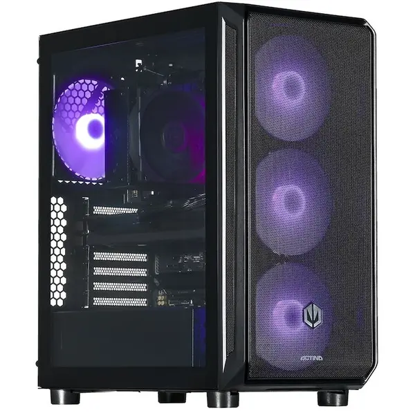 Actina PC Desktop Actina ENDORFY 7700, 32GB RAM, 2TB SSD, AMD Radeon RX 9070 XT, 850W, Negru, Midi Tower
